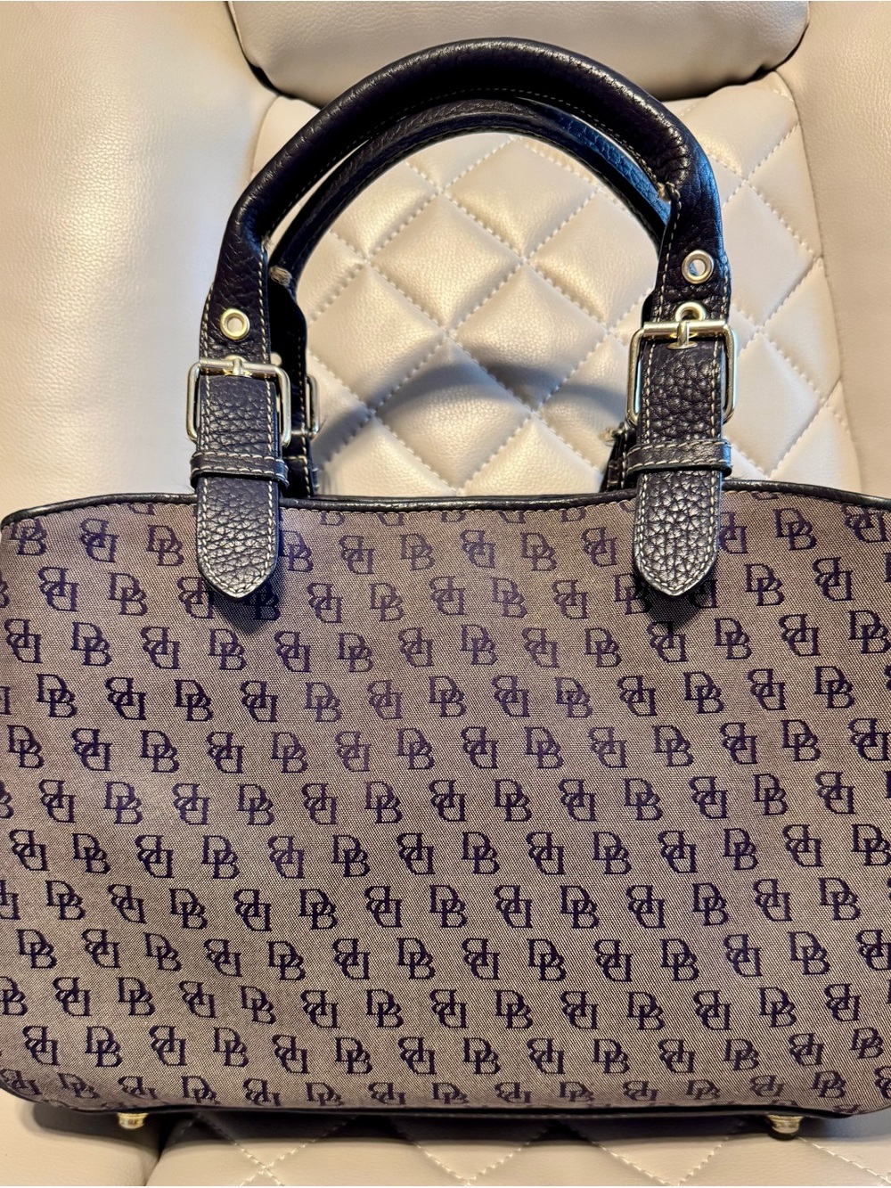 Dooney & Bourke Navy Blue Monogram Satchel